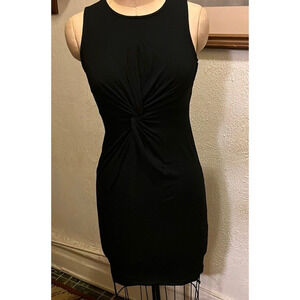 See the Shades Black Twisted Front Bodycon Dress NWOT Size M